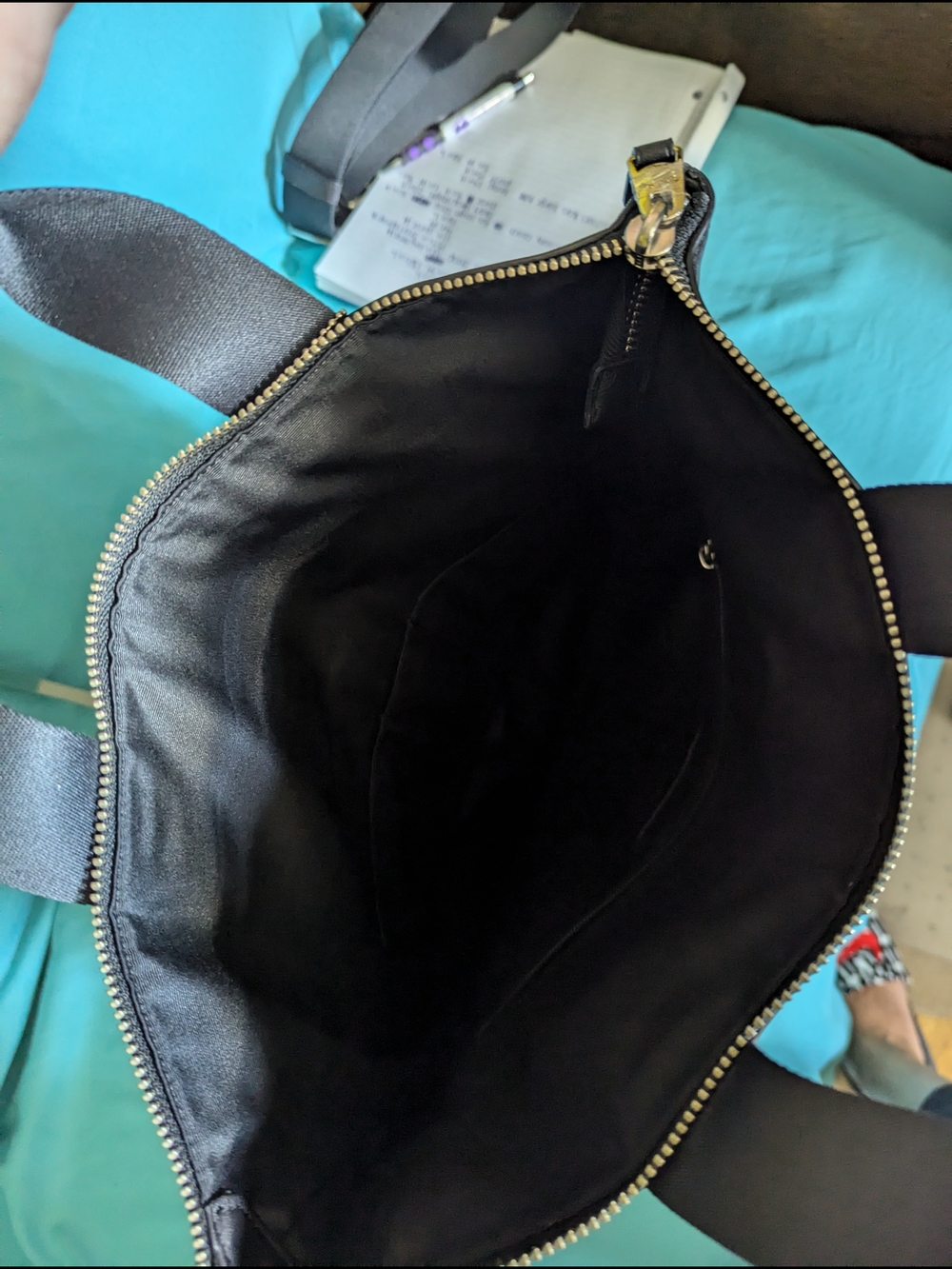 Coach Black Signature Leather Messenger Tote Unisex - Picture 4 of 6